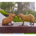 thumbnail image 1 of Adorno de animal de estatua de carpincho, decoraciones de cumpleaños de fiesta de carpincho, modelo de animal salvaje de simulación de plástico (2 piezas), 1 of 5