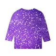 thumbnail image 6 of JTSRKL Kids Girls Summer Sparkly Tops Dressy Casual Summer 3/4 Sleeve Round Neck Graphic Tunic Blouse Trendy Soft Cotton Outfit Glitter Tees Shirt Multicolor#16 4-5 Years, 6 of 6