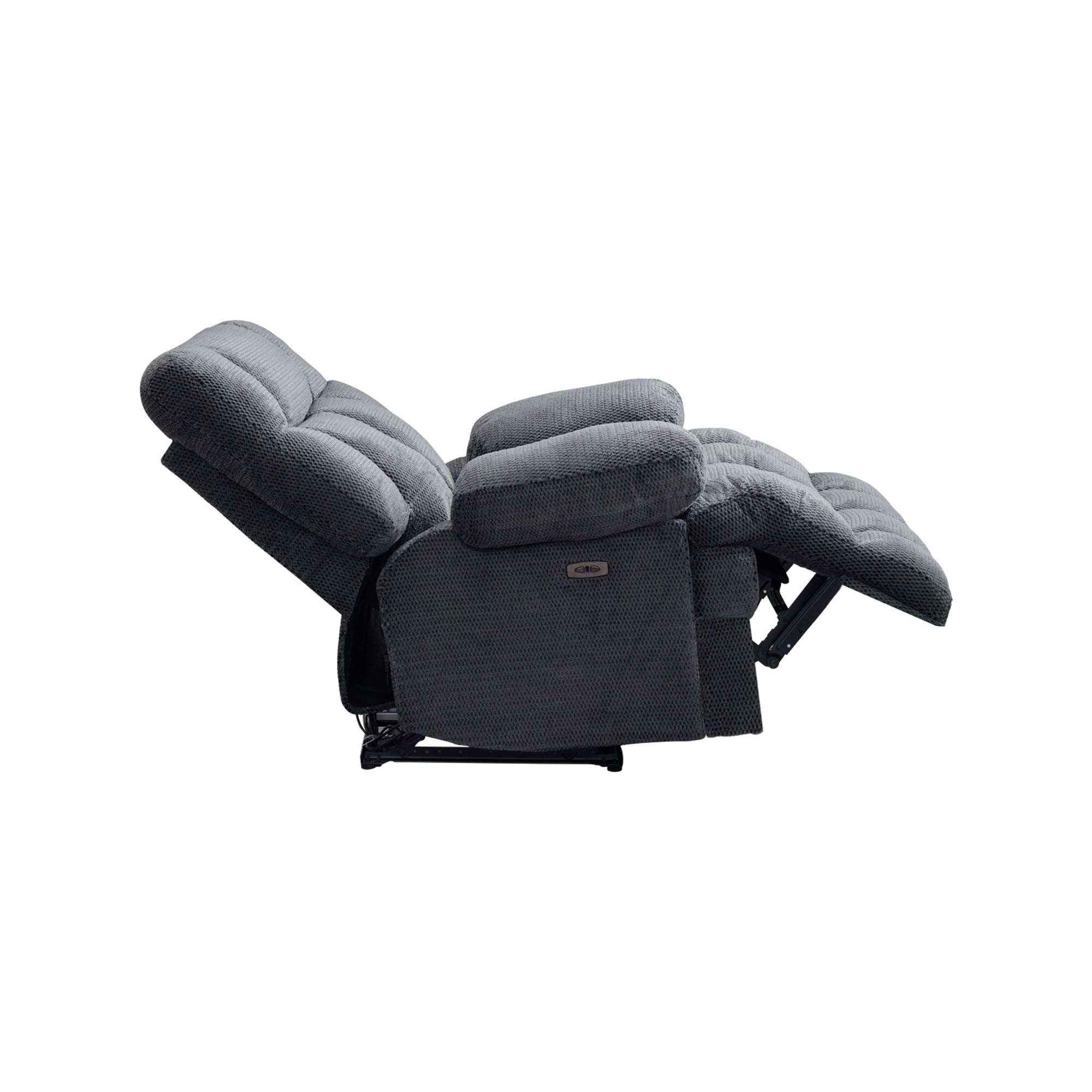 Gewnee Modern Fabric Power Reclining Sectional Sofa with USB Charging Ports, Solid Wood Frame, Padded Seats, for Living Room & Home, Grey