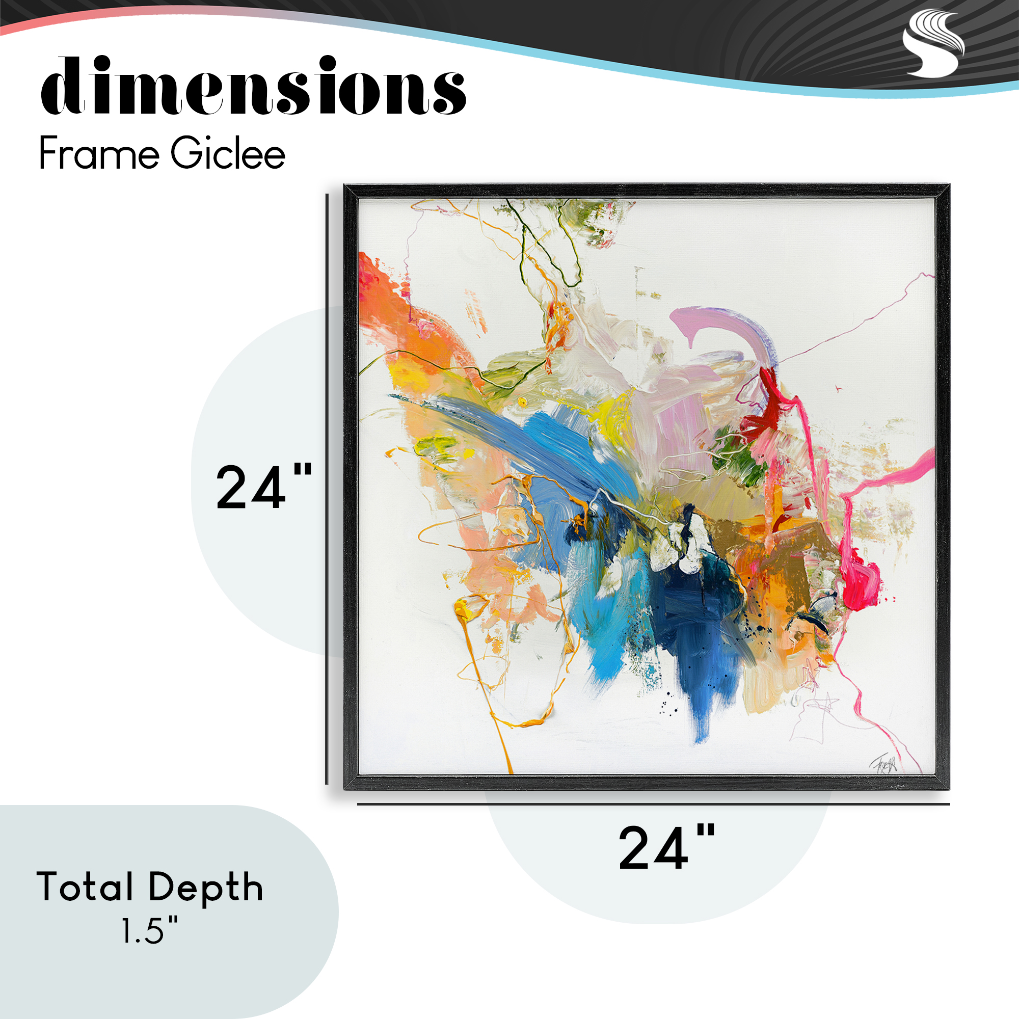 Confident Pink Abstraction Black Framed Giclee Art, design by Design Fabrikken