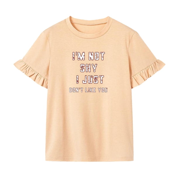 Camiseta de mujer elegante casual simple cuello redondo camiseta básica manga corta Top SG