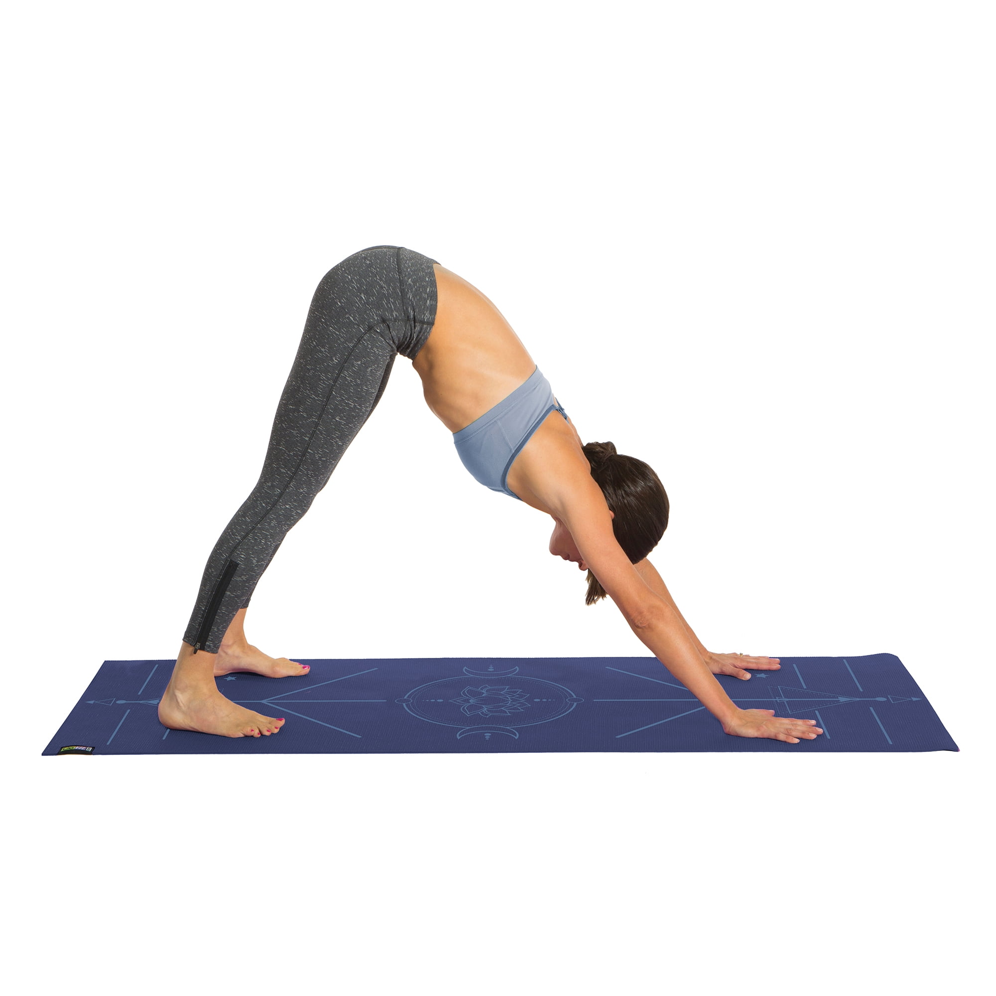 GoFit Yoga Mat Kit 24x68 Inch with Foam Block, Strap, Chart and Carrying Bag, Blue
