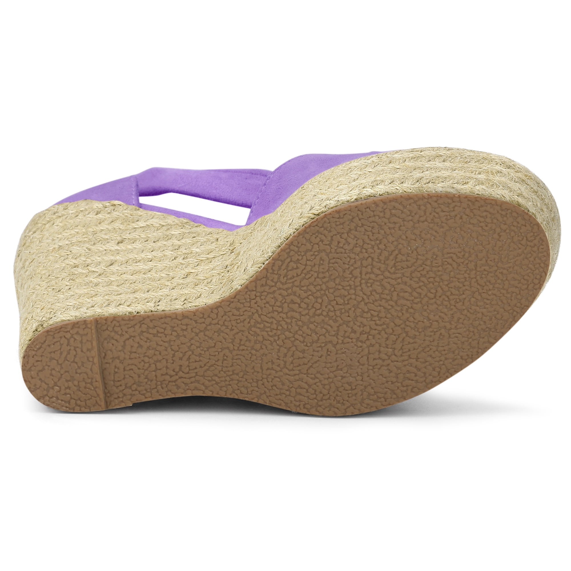 Unique Bargains Women's Espadrilles Tie Up Ankle Strap Sandals Purple (Size 9)