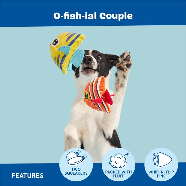 BARK O-Fish-ial Couple Tropical Fish 2-Piece Plush Squeaky Dog Toy