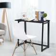 thumbnail image 3 of Gymax Foldable Computer Desk Home Office Laptop Table Writing Desk Study Table Black, 3 of 10
