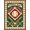 Red Green Cream, Pattern 1, variant on ODIKA Field Vintage Sport Emblem With Star Border And Diamond Layout Baseball Flowing Pet Friendly & Kids Safe Play for Playroom, Bedroom, Reading Nook