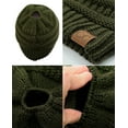 thumbnail image 4 of C.C BeanieTail Soft Stretch Cable Knit Messy High Bun Ponytail Beanie Hat, Dk Melange Gray, 4 of 4
