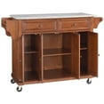 thumbnail image 1 of Pemberly Row Contemporary Gray Granite Top Kitchen Cart in Cherry, 1 of 7