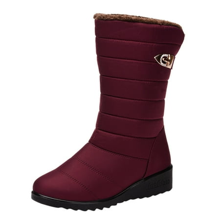 

Yinguo Women s Snow Boots Winter Platform Bootie Waterproof Footwear Warm Shoes