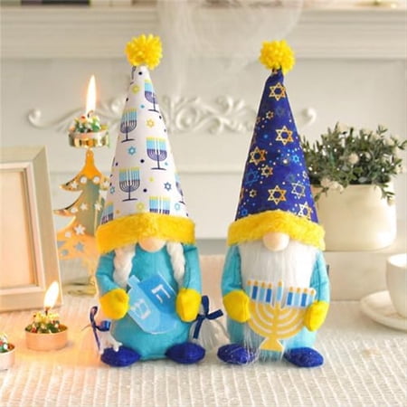 Hanukkah Gnomes Ornaments Plush 2Pcs /Set Hanukkah Decoration Mr & Mrs Gnomes Plush
