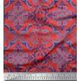 thumbnail image 1 of Soimoi Orange Rayon Fabric Vector Design Damask Decor Fabric Printed Yard 58 Inch Wide, 1 of 3