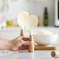 thumbnail image 4 of Silicone Rice Spoon Flexible Kitchen Utensil Reliable for Cooking Serving, Green, 4 of 7
