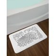 thumbnail image 2 of Peacock Bath Mat, Uncolored Design Outline Image of Blossoming Floral Tree Branches and Bird, Plush Bathroom Decor Mat with Non Slip Backing, 29.5" X 17.5", Charcoal Grey White, by Ambesonne, 2 of 2