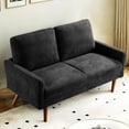 thumbnail image 2 of Modern Velvet , Chic 2 Seater Couch With Vintage Flair For Home Decor Living Room Couch, , Black, 2 of 3