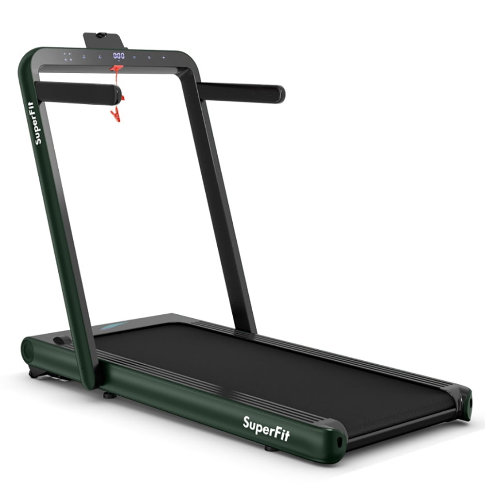 Spaco 4.75HP 2 In 1 Folding Treadmill with Remote APP Control-Green, Home Fitness Equipment for Walking & Running , Cardio Exercise Machine, Preset and Adjustable Programs