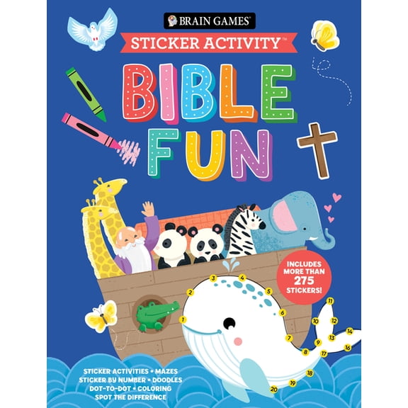 Brain Games - Sticker Activity Brain Games - Sticker Activity: Bible Fun - For Ages 3-6 Coloring, Mazes, Sticker by Number, Dot-To-Dot & More Christian, (Paperback)