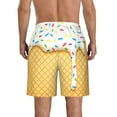 thumbnail image 3 of Kdxio White Ice Cream Pattern Mens Casual Shorts - Drawstring Summer Beach Sports Shorts for Men, 3 of 9