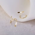 thumbnail image 3 of Fiaya Women Spiral Half Hoop Earrings, Simple Twist Threader Design for Double Piercing Look, 1Pairs Small Elegant Earrings Ideal for Women Seeking Subtle Style (Gold), 3 of 4