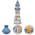 thumbnail image 5 of LAMIRO Wooden Lighthouse Figurine Nautical Home Decor 23CM, 5 of 7