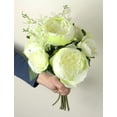thumbnail image 3 of Admired By Nature 10 Stems Faux English Rose Bud Bouquet, Cream/Green, 3 of 4