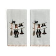 thumbnail image 3 of Serafina Home Halloween Bathroom Fingertip Towels Set of 2– 12" x 18” Witch Laundry Design- 100% Cotton White Tip Towels for Bath and Kitchen Décor, 3 of 6