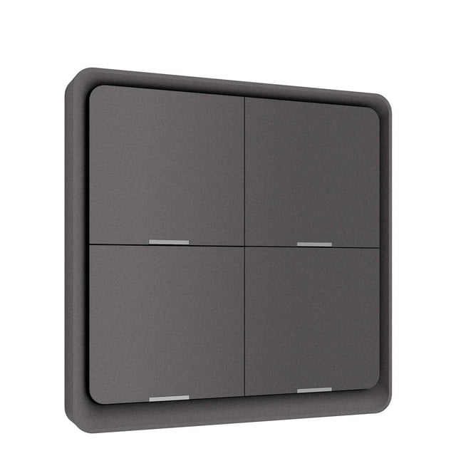 Bouton d'Interrupteur de Scène Sans Fil, Plaque Murale d'Interrupteur Intelligent, Alimenté par Pile, Tuya/application Smart Life, Télécommande pour Appareils de Maison Intelligente (Requiert ZigBee Hub), Gris, Lot de 4