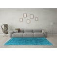 thumbnail image 3 of Ahgly Company Machine Washable Indoor Rectangle Oriental Turquoise Blue Industrial Area Rugs, 8' x 12', 3 of 4