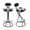Black, variant on Football Print Bar Stools Set of 2, Modern Velvet Counter Height Bar Stools with Gold S-Shaped Frame, Low Back Kitchen Island Stools with Footrest for Dining Room Home Bar