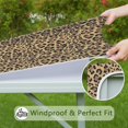 thumbnail image 6 of Brown and Black Leopard Print Square Fitted Tablecloth with Elastic Edge,Square Table Cover,Washable Elastic Table Cover for Home Kitchen Party Decor 34"x34", 6 of 6