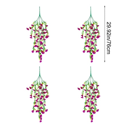 Bwiyojiz Home Decoration Other Count 4pcs Simulation Admiralty Willows Green Plants Rattan Artificial Fake Flowers Wall Hanging Flower Vines Wedding Gifts for Mom