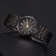 thumbnail image 3 of Reloj de pulsera de cuarzo con banda de acero de moda, reloj informal femenino con esfera redonda (negro), 3 of 3