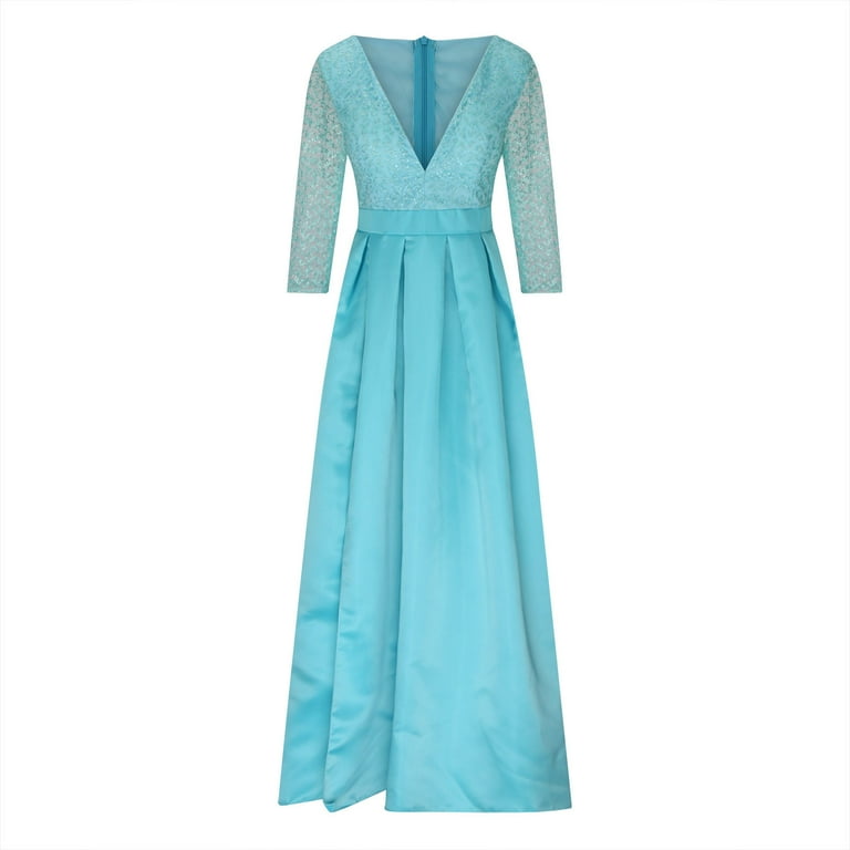 pstuiky Sparkle Dress Plus Size, Women Sequin Dress V Neck High Split Dress  Elegant Sexy Dress Party Cocktail Maxi Dress Wedding Guest Light Blue L -  Walmart.com