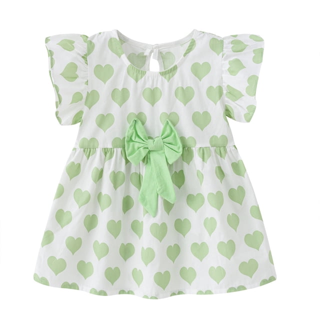 KYAIGUO Robe Sans Manches pour Bébé Fille Robe d'Été Décontractée Robe de Princesse Jupe à Volants 1-4T