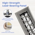 thumbnail image 5 of 2x10 Inches 4 Pack Heavy Duty Walkable Floor Register - Easy Adjust Air Supply Lever Decorative Floor Vent Covers, Savannah Design Vent Covers for Home - Satin Nickel, 5 of 7