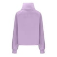 thumbnail image 3 of Qetyuw Womens Half Zip Sweatshirt Fashion Stand Collar Pullover Fleece Cropped Tops with Pocket Cute Thumb Hole Clothes, 3 of 5