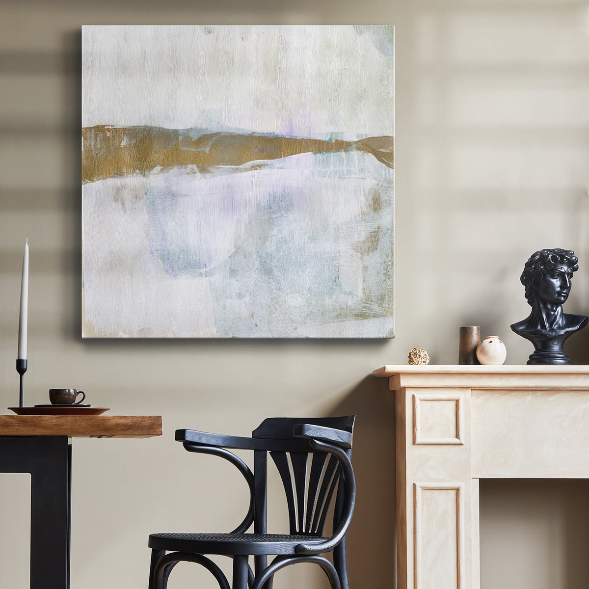 Wexford Home Gold Ribbon Horizon I-Premium Gallery Wrapped Canvas, 16" x 16" - Ready to Hang