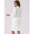 thumbnail image 4 of DARING DIVA Women's Waffle Bathrobe Soft Kimono Spa & Bath Mid-Length Robes L White, 4 of 7