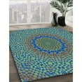 thumbnail image 2 of Ahgly Company Indoor Round Patterned DarkSlate Blue Purple Area Rugs, 5' Round, 2 of 6