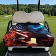 thumbnail image 2 of Yuyamidu Fire American Flag Golf Cart Seat Covers Patriotic Club Car Towel Seat Covers with Front Pockets 4th of July Club Car Accessories That Protect Your Golf Cart Seat, 2 of 8
