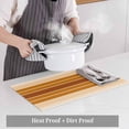 thumbnail image 4 of Burnt Orange Ombre Stripe Placemats for Dinning Table Set of 4, Farmhouse Striped Gradient Burlap Kitchen Place Mats Waterproof Cloth Table Mats, Indoor Outdoor Placemats Easy Clean Dinner Decor, 4 of 8
