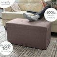thumbnail image 4 of Simplify Faux Linen Double Folding Storage Ottoman in Espresso, 4 of 10