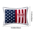 thumbnail image 3 of 11.81x19.69 Inch Bow Flag Patriotic Pillowcase, Red White Blue Decor Slip for Bedroom Sofa and 4th Of July Indoor Holiday Decoration, 3 of 6