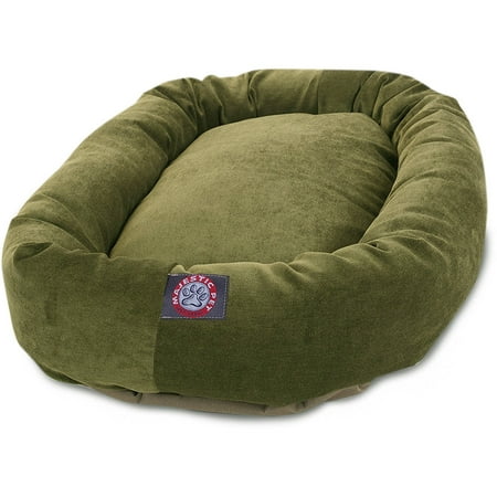 Majestic Pet Villa Collection Micro-Velvet Bagel Dog Bed - Fern - 24"