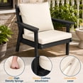 thumbnail image 4 of FOOWIN 7-Piece Patio Furniture Set, HDPE Outdoor Conversation Set with 5 Seating & Cushions, Perfect Patio Sofa Set for Garden, Porch, Backyard, Black Frame with Beige Cushion, 4 of 8