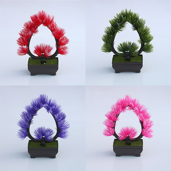 Visland 1Pc No Withering Fake Plant DIY Faux Silk Photography Props Simulation Potted Plant Office Decor