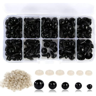 100PCS 6mm - 20mm Safety Eyes, Black Plastic Large Doll Eyes for Amigurumi,  DIY of Puppet, Teddy Bear Crafts, Crochet Toy and Stuffed Animals