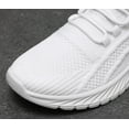 thumbnail image 4 of WOD, Women's Mesh Sneakers, Flyweave Breathable Running Shoes, Rubber Soft Sole Department Running Shoes, White, Size 8, 4 of 6