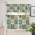 thumbnail image 6 of Abstract Marble Curtain Valances Set Gradient Blue Gold White Texture Kitchen Curtains 36&nbsp;inch Length Rod Pocket Valance and Tiers 3 Piece Set Small Bedroom Bathroom Laundry Decor, 6 of 9