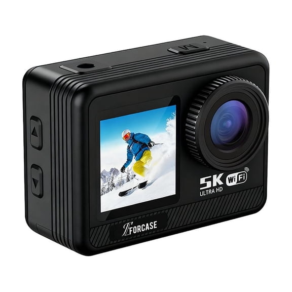 VERDALAY WiFi Waterproof Action Camera 5K 30FPS Sports Camera for Vlogging/Video Recording 12MP Camera Dual Touchscreen with APP Control 128G SD Card