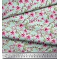 thumbnail image 3 of Soimoi Green Cotton Poplin Fabric Leaves & Blossoms Floral Print Fabric by Yard 58 Inch Wide, 3 of 3